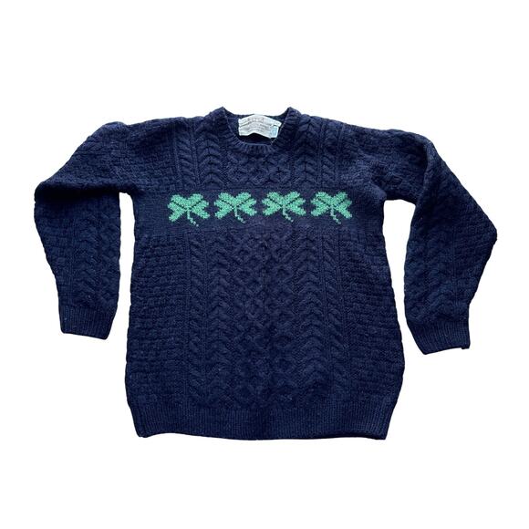 Aran Sweater Market Kids Irish Shamrock Handknit Sweater Size XL - Picture 1 of 4